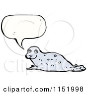 Cartoon Of A Talking Sea Lion Royalty Free Vector Illustration by lineartestpilot