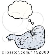Cartoon Of A Thinking Sea Lion Royalty Free Vector Illustration