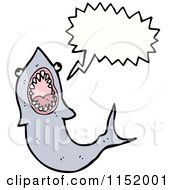 Cartoon Of A Talking Shark Royalty Free Vector Illustration