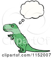Cartoon Of A Thinking Tyrannosaurus Rex Royalty Free Vector Illustration