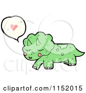 Cartoon Of A Triceratops Talking About Love Royalty Free Vector Illustration by lineartestpilot