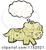 Cartoon Of A Thinking Triceratops Royalty Free Vector Illustration