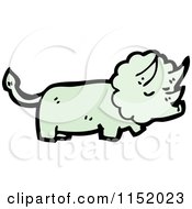 Cartoon Of A Triceratops Royalty Free Vector Illustration by lineartestpilot