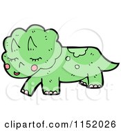 Cartoon Of A Triceratops Royalty Free Vector Illustration by lineartestpilot