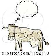 Cartoon Of A Thinking Cow Royalty Free Vector Illustration