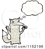 Cartoon Of A Thinking Wolf Royalty Free Vector Illustration