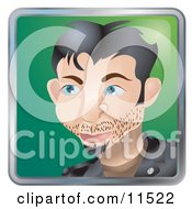 People Internet Messenger Avatar Of A Young Caucasian Man With Facial Hair Clipart Illustration
