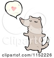 Cartoon Of A Wolf Talking About Love Royalty Free Vector Illustration