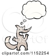 Cartoon Of A Thinking Wolf Royalty Free Vector Illustration