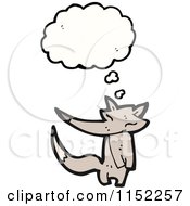 Cartoon Of A Thinking Wolf Royalty Free Vector Illustration