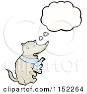 Cartoon Of A Thinking Wolf Royalty Free Vector Illustration