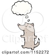 Cartoon Of A Thinking Wolf Royalty Free Vector Illustration