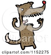 Cartoon Of A Wolf Royalty Free Vector Illustration