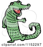 Cartoon Of A Crocodile Royalty Free Vector Illustration by lineartestpilot