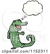 Cartoon Of A Thinking Crocodile Royalty Free Vector Illustration