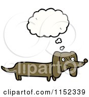 Cartoon Of A Thinking Dachshund Dog Royalty Free Vector Illustration