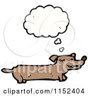 Cartoon Of A Thinking Dachshund Dog Royalty Free Vector Illustration