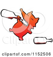 Cartoon Of A Dog Drinking Royalty Free Vector Illustration