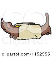 Cartoon Of A Dachshund Dog In A Bun Royalty Free Vector Illustration by lineartestpilot