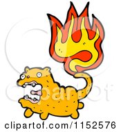 Cartoon Of A Flaming Cat Royalty Free Vector Illustration