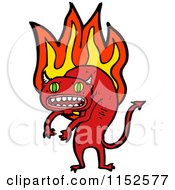 Cartoon Of A Burning Demon Cat Royalty Free Vector Illustration