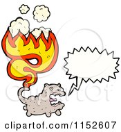 Cartoon Of A Talking Burning Cat Royalty Free Vector Illustration