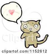 Cartoon Of A Cat Talking About Love Royalty Free Vector Illustration