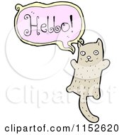 Cartoon Of A Cat Saying Hello Royalty Free Vector Illustration