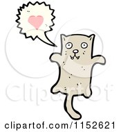 Cartoon Of A Cat Talking About Love Royalty Free Vector Illustration