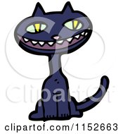 Cartoon Of A Black Cat Royalty Free Vector Illustration
