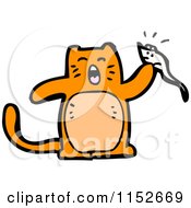 Poster, Art Print Of Ginger Cat Holding A Mouse