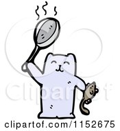 Cat Holding A Mouse And Pan