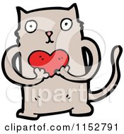 Poster, Art Print Of Cat Holding A Heart