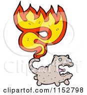 Cartoon Of A Burning Cat Royalty Free Vector Illustration