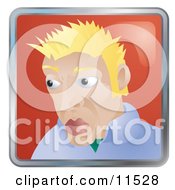 People Internet Messenger Avatar Of A Blond Caucasian Man Clipart Illustration by AtStockIllustration