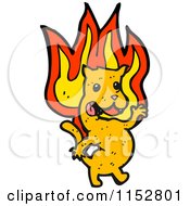 Cartoon Of A Flaming Cat Royalty Free Vector Illustration