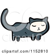 Cartoon Of A Black Cat Royalty Free Vector Illustration