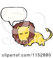 Cartoon Of A Talking Lion Royalty Free Vector Illustration