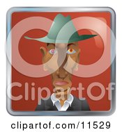 People Internet Messenger Avatar Of A Creepy Man With Twirling Eyes Clipart Illustration