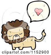 Cartoon Of A Lion Talking About Love Royalty Free Vector Illustration