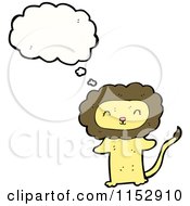 Cartoon Of A Thinking Lion Royalty Free Vector Illustration