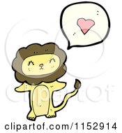 Cartoon Of A Lion Talking About Love Royalty Free Vector Illustration