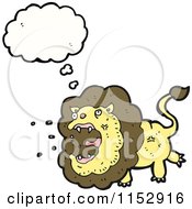 Cartoon Of A Thinking Lion Royalty Free Vector Illustration