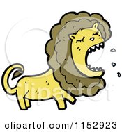 Cartoon Of A Roaring Male Lion Royalty Free Vector Illustration