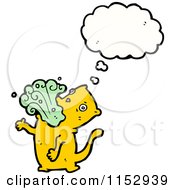 Cartoon Of A Thinking Puking Cat Royalty Free Vector Illustration