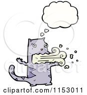 Cartoon Of A Puking Thinking Cat Royalty Free Vector Illustration