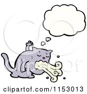 Cartoon Of A Puking Thinking Cat Royalty Free Vector Illustration