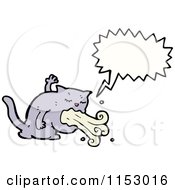 Cartoon Of A Talking Puking Cat Royalty Free Vector Illustration by lineartestpilot