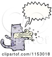 Cartoon Of A Talking Puking Cat Royalty Free Vector Illustration by lineartestpilot
