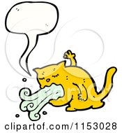 Cartoon Of A Talking Puking Cat Royalty Free Vector Illustration